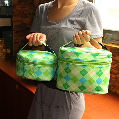 Lunch Bag CoopackTM - Set of Two Sizes (Small and Large) - apple green Deluxe Insulated Bags for Adults and childs ,men or women,good design Cotton Gift Bag ,ideal cooler bag to Carry Your Food - Best Lifetime Guarantee (large with small)