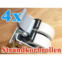 XINRO� 4x Strandkorbrollen bis 100kg/ pro Doppelrolle jeweils mit Bremse RASEN geeignet