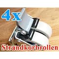 XINRO� 4x Strandkorbrollen bis 100kg/ pro Doppelrolle jeweils mit Bremse RASEN geeignet