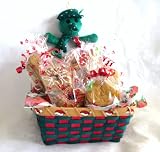 Snowman Toy Gift Basket with All Natural Dog Treats