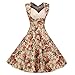 ACEVOG Women's 1950s V Neck Vintage Cut Out Retro Party Cocktail Swing Dresses