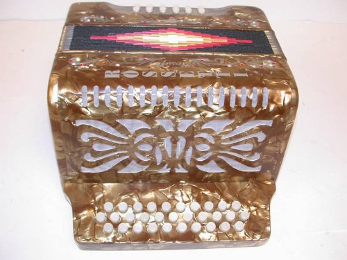 Rossetti, 3112 GLD GCF, 31 Button Accordion 12 Bass, Key of G-C-F, Gold