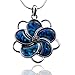 Embolden Jewelry Flower Necklace | Silver Plated Hypoallergenic | Brilliant Chunky Abalone Paua Shell Mood Pendant