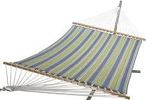 Pawleys Island Castaway Q4277 Sky Blue & Soft Green Striped Quilted Hammock