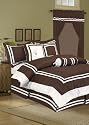 7Pc Queen Hotel Collection Block Bed in a Bag Chocolate