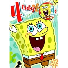 SpongeBob SquarePants - Age 4 Birthday Card With Badge - 4th [Toy]