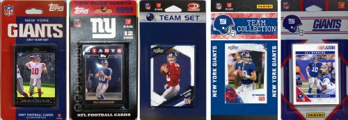 NFL New York Giants Five Different Licensed Trading Card Team Sets