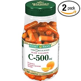 Nature's Bounty Vitamin C, 500mg, Time Release, 100 Capsules (Pack of 2)