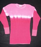 Long Sleeve Tie Dyed Thermal Shirt Pink