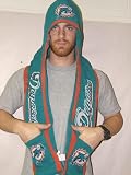 Miami Dolphins 2011 Team Stripe Hooded Knit Scarf with Pockets