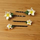 Fimo Plumeria Hairpins (Set of 8 Pins)