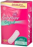 Carefree Original Pantiliners, Medium Protection, Unscented, 120-Count Boxes (Pack of 4)