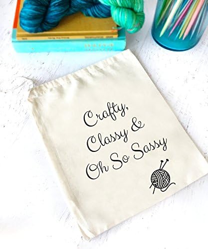 Multipurpose Drawstring Tote Bag for Knitters- Crafty, Classy &amp; Oh So Sassy