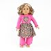2 PC Brown Leopard Heart and Hot Pink Doll Outfit Clothing -- Fits 18" American Girl Doll