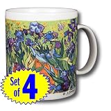 Vincent Van Gogh - Les Irises 14oz Coffee Mugs (Set of Four)