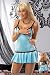 Peek-A-Boo Nightdress G-String Blue/Black Lg - Sexy Wear and Lingerie