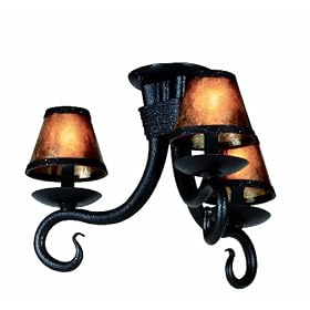 Casablanca KG86-89 Exclusive Wilderness Three-Light Fixture with Mica Shades, Textured... by Casablanca