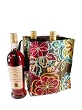 Bottle Bag Carrier for 9 bottles Mod Floral Retro Design, German Import