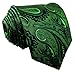 Shlax&Wing Long Size Mens Necktie Paisley Dark Green Silk Tie Wedding New Design ¡­