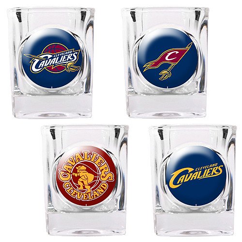 NBA Cleveland Cavaliers Four Piece Square Shot Glass Set (Individual Logos)