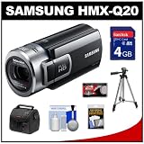 Samsung HMX-Q20 Flash Memory HD Digital Video Camcorder (Black) with 4GB Card + Case + Tripod + Accessory Kit