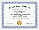 Bungee Jumping Degree: Custom Gag Diploma Doctorate Certificate (Funny Customized Joke Gift - Novelty Item)