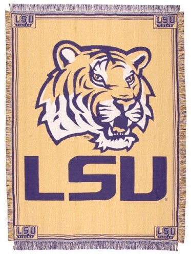 Louisiana State University LSU Tigers Afghan Throw Blanket 50