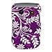 Hard Snap on Plastic RUBBERIZED PURPLE With LEAF FLOWER Design Sleeve Faceplate Cover Case for BLACKBERRY 9670 STYLE (SPRINT) [WCP435]