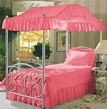 Hot Pink Full Size Canopy Top Fabric Bed Cover