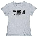 T-Shirt Womens Heather Gray  Australian Terrier ON BOARD  Dogs