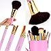 ACEVIVI 7 pcs Premium Kabuki Pink Makeup Brush Set Face Powder Foundation Eye Cosmetic Brush Kit with Roller Case