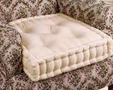 Homescapes - Arm Chair Booster Cushion - CREAM - 100% Cotton Velvet Fabric and supportive cotton Comfort Enhancer filling.