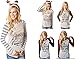 ABD Women's Christmas Letter Reindeer Print Long Sleeve Pullover Shirt Top Tees