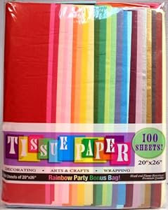 Assorted Rainbow Color Tissue Paper Bonus Pack, 20