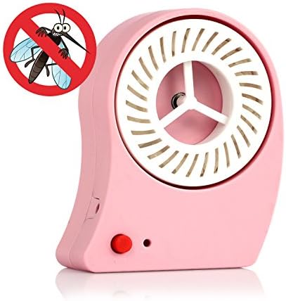 OUTXPRO Clip-On Fan Circulated Mosquito Repellent Device - 1 Fan with 7 Refills Battery Operated (not included) Plus USB Cable - Clip It On Your Belt And Be Save from Head To Toe (Pink)