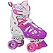 Pacer XT70 Adjustable Artistic Quad Roller Skates for Youth Children (White Medium)