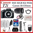 Canon EOS Rebel T2i SLR Digital Camera Kit with Canon Ef-s 18-135mm F/3.5-5.6 Is Lens + Huge SSE 32GB Lens Accessories Package