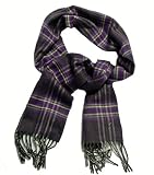 Purple,Black, White, and Gray Plaid Scarf