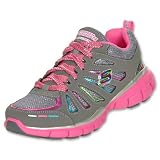SKECHERS Lite Spirit Preschool Running Shoes, Grey/Pink/Multi