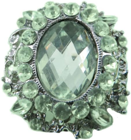 Petite Citron Green Brooch in Nickel Finish Metal