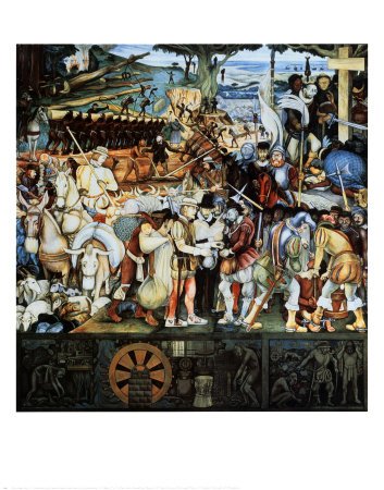 Disembarkation of the Spanish at Veracruz Art Poster Print by Diego Rivera, 23x29
