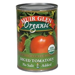 Muir Glen Organic Diced Tomatoes, No Salt, 14.5-Ounce Cans (Pack of 12)