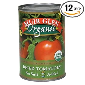 Muir Glen Organic Diced Tomatoes, No Salt, 14.5-Ounce Cans (Pack of 12)