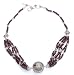 Gift for Her Silver Garnet Necklace Amulet 18.5 inches