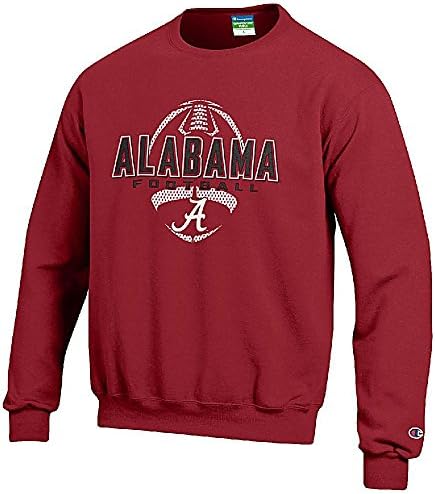 Alabama Crimson Tide Crimson Football Powerblend Screened Crew Sweatshirt by Champion (Small)