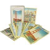 Cavallini Carte Postale San Francisco set of 18 cards in Keepsake tin, All Different