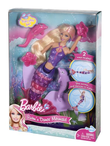 Imagen 3 de W2055 Mattel - Barbie Doll rubia sirena de natación y la danza, muñeca