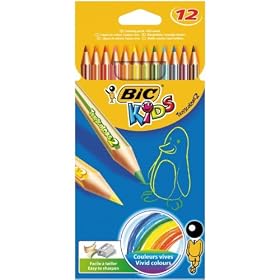 Bic - KIDS crayons de couleur Tropicolors, �tui de 12 en carton, longueur: 175 mm, couleurs assorties, hexagonal (829744/857565)