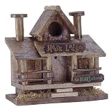 New MOOSE LODGE Wood Birdhouse Bird House Feeder by Jed Mart