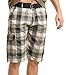 Marx & Dutch Mens Belted Cargo Plaid Multipocket Shorts